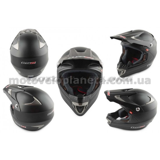 Шлем кроссовый   (mod:MX422) (size:XL, черный матовый)   LS-2, шт