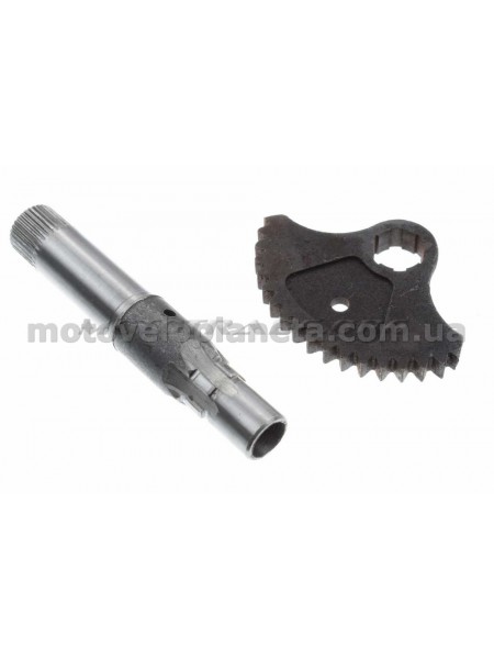 Вал заводной   (КПП)   ВОСХОД   (+ сектор кикстартера)   JING   (mod.A), шт