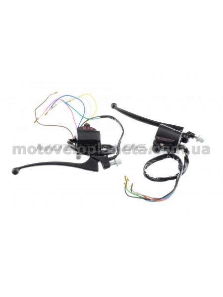 Блоки кнопок руля (пара)   Suzuki AX100   (черные, рычаги, крепление)   KOMATCU   (mod.A), пара