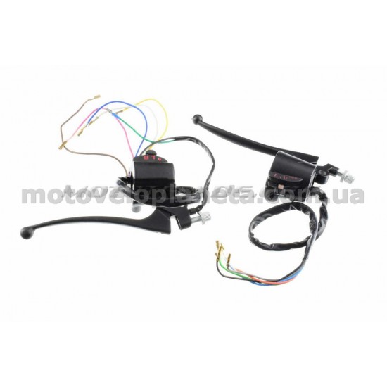 Блоки кнопок руля (пара)   Suzuki AX100   (черные, рычаги, крепление)   KOMATCU   (mod.A), пара