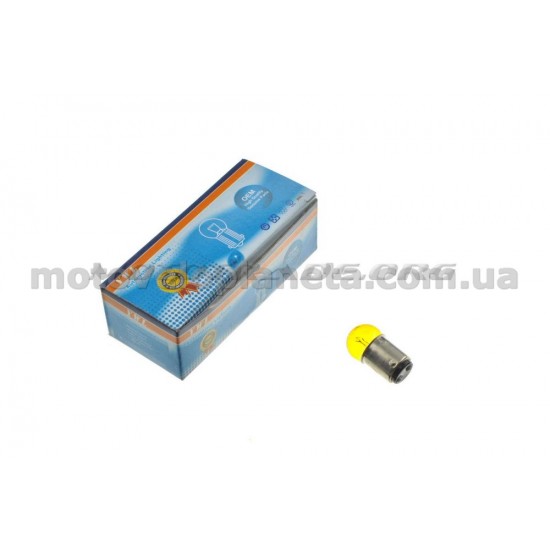Лампа S25 (двухконтактная)   12V 10W/5W   (стоп, габарит)   (желтая)   YWL, шт