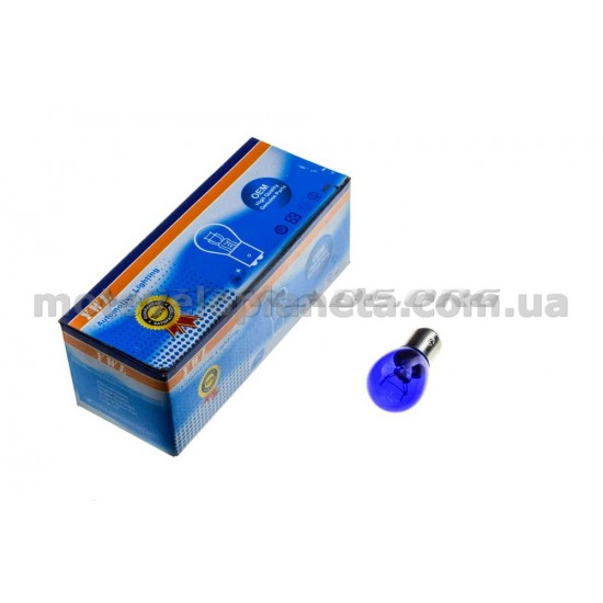Лампа S25 (двухконтактная)   12V 21W/5W   (стоп, габарит)   (синяя)   YWL, шт