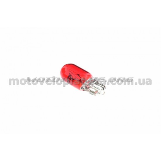 Лампа Т10 (безцокольная)   12V 3W   (габарит, приборы)   (красная)   YWL, шт
