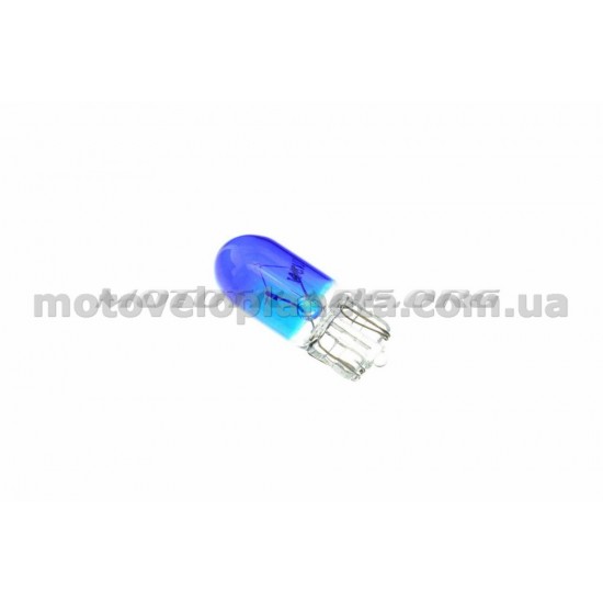 Лампа Т10 (безцокольная)   12V 3W   (габарит, приборы)   (синяя)   YWL, шт