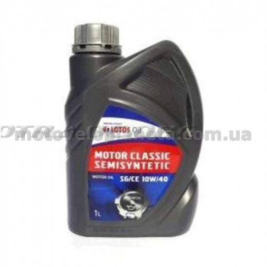 Масло   автомобильное, 1л   (SAE 10W-40, полусинтетика, MOTOR CLASSIC SEMISYNTETIC SG/CE)   LOTOS   (#GPL), шт