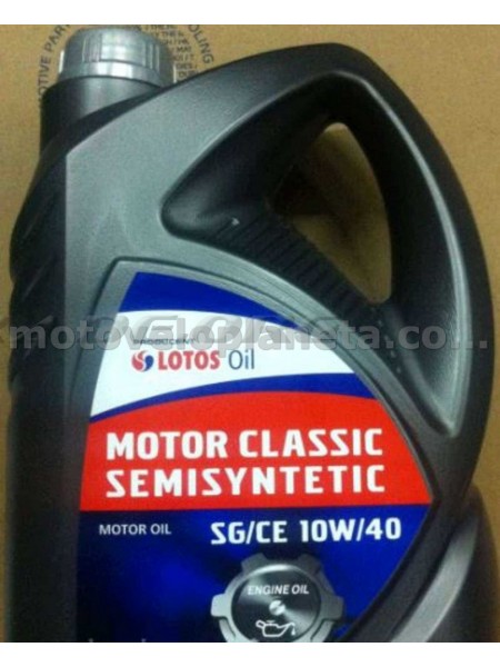 Масло   автомобильное, 5л   (SAE 10W-40, полусинтетика, MOTOR CLASSIC SEMISYNTETIC SG/CE)   LOTOS   (#GPL), шт