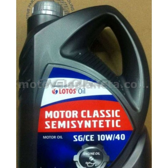 Масло   автомобильное, 5л   (SAE 10W-40, полусинтетика, MOTOR CLASSIC SEMISYNTETIC SG/CE)   LOTOS   (#GPL), шт