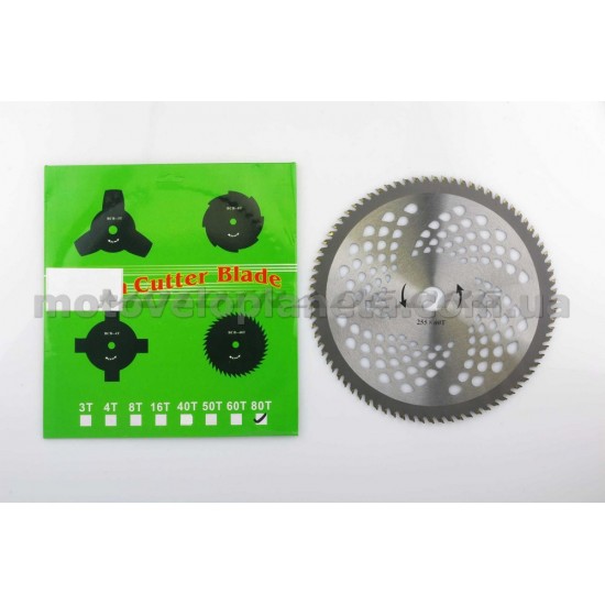 Нож мотокосы   80T   (Ø255/22.4 mm)   (победитовые зубья)   BEST, шт