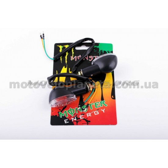Повороты мини (пара)   овальные   (черные, прозрачные)   XJB, пара
