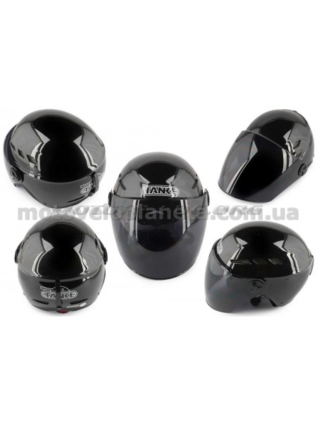 Шлем открытый (mod:210) (size:L, черный, +тонированный визор) TANKE, шт Шлем открытый (mod:210) (size:L, черный, +тонированный визор) TANKE, шт