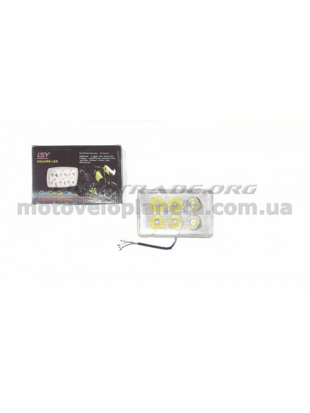 Оптика светодиодная прямоугольная (крепеж 160mm, 6 диодов + подсветка)   4T CB/CG   PLT, шт