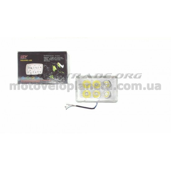 Оптика светодиодная прямоугольная (крепеж 160mm, 6 диодов + подсветка)   4T CB/CG   PLT, шт