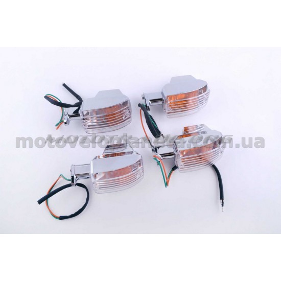 Повороты   Delta  Active   (прямоугольные, хром, белое стекло, 4шт)   EVO, компл.