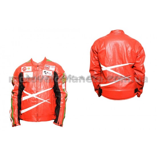 Мотокуртка   DAQINESE   (кожзам) (size:XXL, красная, mod:2), шт