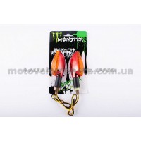 Повороты светодиодные (пара)   стреловидные   (красные, желтое стекло, 11 диодов)   MONSTER ENERGY, пара