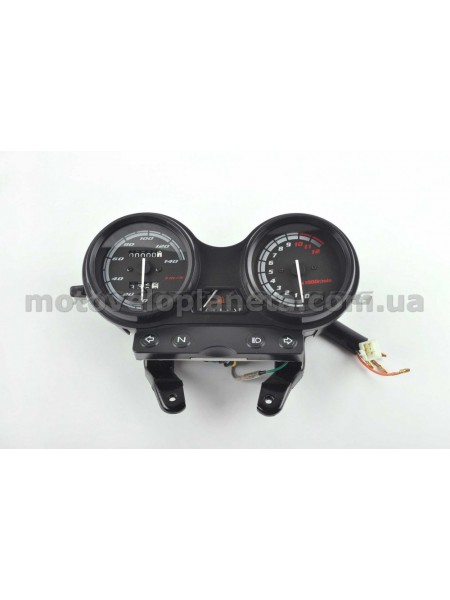 Панель приборов (в сборе) Yamaha YBR 125 (140км/ч, тахометр, черная) (#MY-127), шт Панель приборов (в сборе) Yamaha YBR 125 (140км/ч, тахометр, черная) (#MY-127), шт