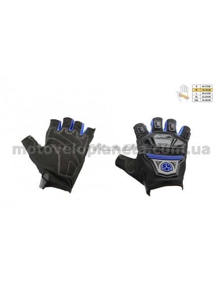 Перчатки без пальцев (mod:MC-24D, size:M, синие, текстиль) SCOYCO, пара Перчатки без пальцев (mod:MC-24D, size:M, синие, текстиль) SCOYCO, пара