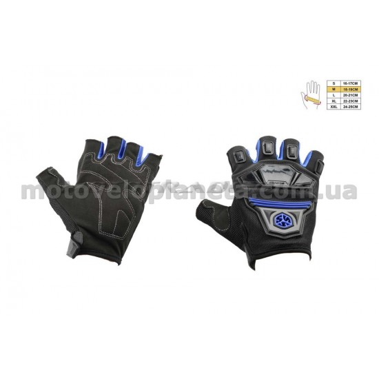 Перчатки без пальцев   (mod:MC-24D, size:M, синие, текстиль)   SCOYCO, пара