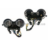 Панель приборов (в сборе)   Yamaha YBR125   (140км/ч, тахометр, черная)   (#MY-127)   MANLE, шт