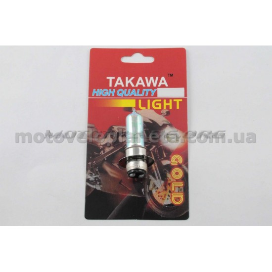 Лампа P15D-25-1 (1 ус)   12V 35W/35W   (хамелеон розовая)   (блистер)   TAKAWA   (mod:A), шт