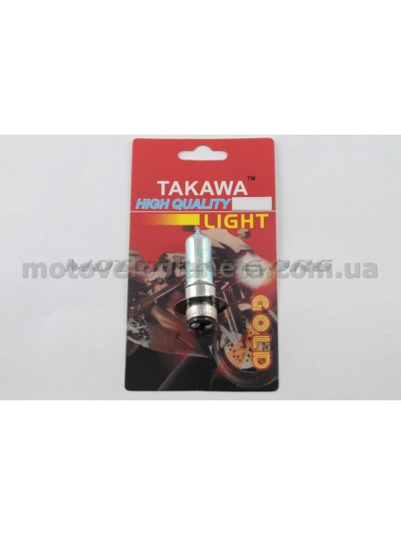 Лампа P15D-25-1 (1 ус)   12V 50W/50W   (хамелеон розовый)   (блистер)   TAKAWA   (mod:A), шт
