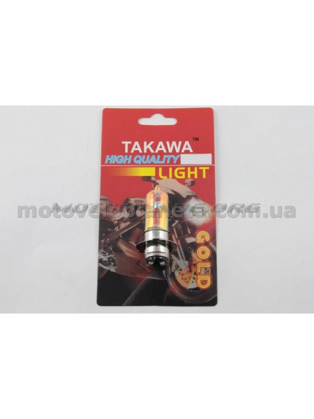 Лампа P15D-25-3 (3 уса)   12V 18W/18W   (хамелеон розовый)   (блистер)   TAKAWA   (mod:A), шт