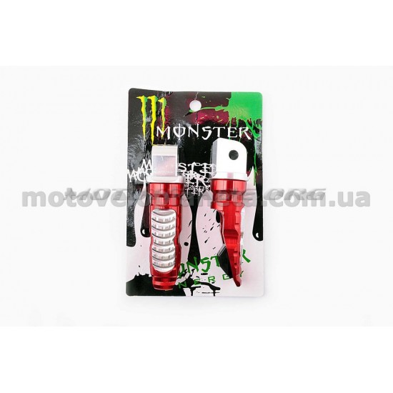 Подножки пассажирские   (mod:1, красные)   MONSTER ENERGY, пара