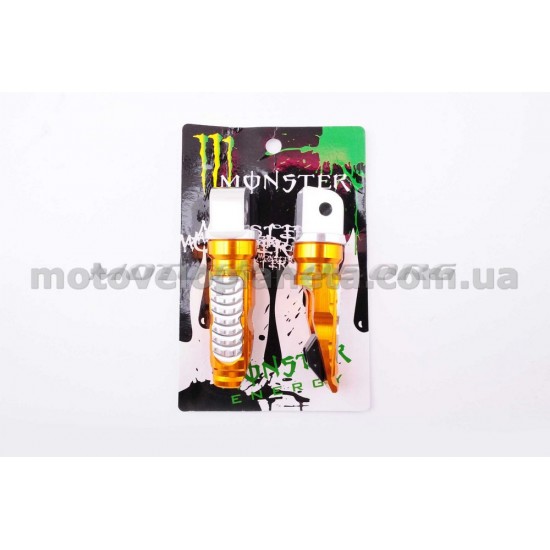 Подножки пассажирские   (mod:1, желтые)   MONSTER ENERGY, пара