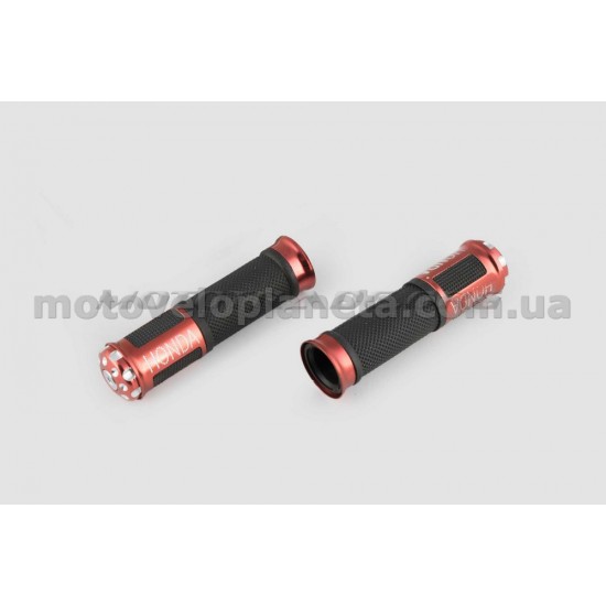 Ручки руля с алюм. отбойником (красные) (mod:Honda)   GJCT, пара
