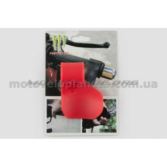 Рычаг круиз контроля ручки газа   MONSTER ENERGY   (универсальный, красный)   XJB, пара