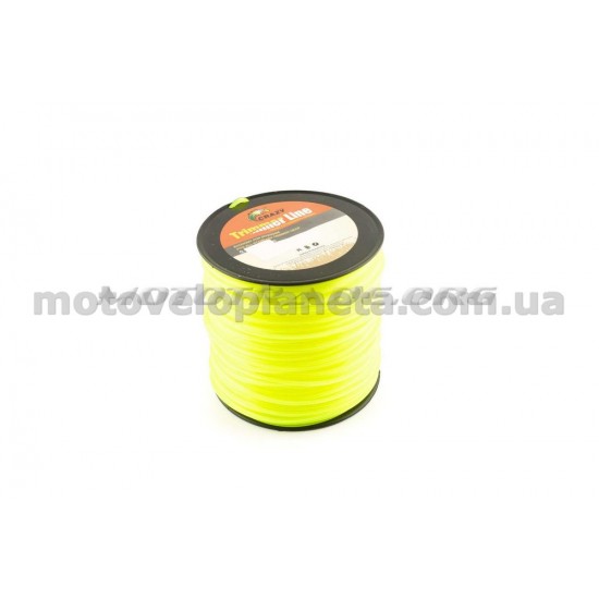 Леска мотокосы   Ø5,0mm, 200 метров   (звезда, желтая), шт