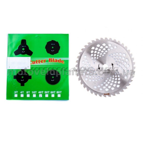Нож мотокосы   40T   (Ø255/22.4 mm)   (победитовые зубья)   MANLE, шт