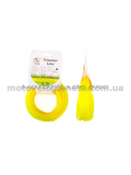 Леска мотокосы   Ø2,4mm, 15 метров   (звезда, желтая)   BEST, шт