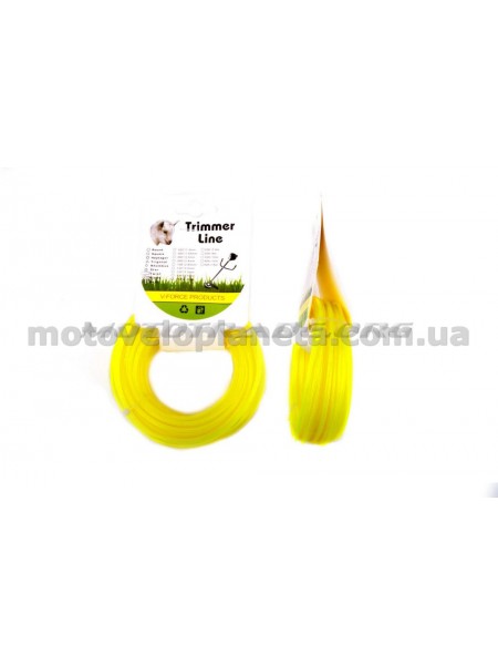 Леска мотокосы   Ø2,7mm, 15 метров   (звезда, желтая)   BEST, шт