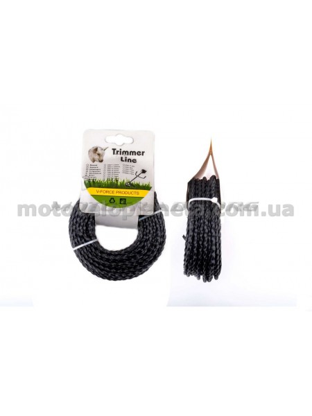 Леска мотокосы   Ø2,7mm, 15 метров   (косичка, черная)   BEST, шт