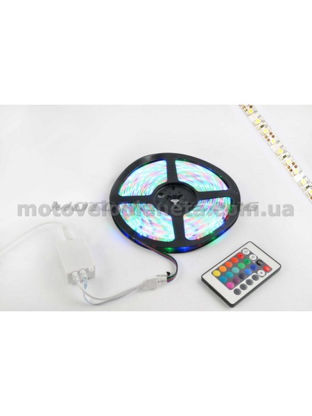 Лента светодиодная SMD 3528 (RGB, влагостойкая, 60 крист/1м, бухта 5м) (+ RGB-контроллер), шт Лента светодиодная SMD 3528 (RGB, влагостойкая, 60 крист/1м, бухта 5м) (+ RGB-контроллер), шт
