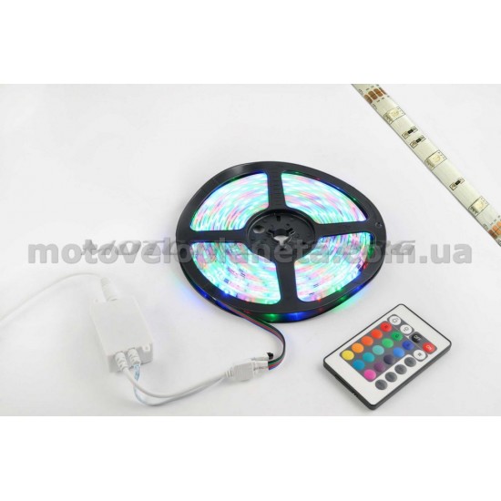 Лента светодиодная SMD 5050   (RGB, влагостойкая, 60 крист/1м, бухта 5м)  (+ RGB-контроллер), шт