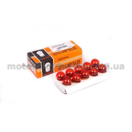 Лампа G18 (поворот, габарит)   12V 5W   (красная)   ORANGE BOX, шт