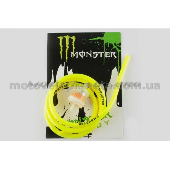 Шланг топливный   Ø4mm, 1 метр   (желтый)   MONSTER ENERGY   (XJB), шт