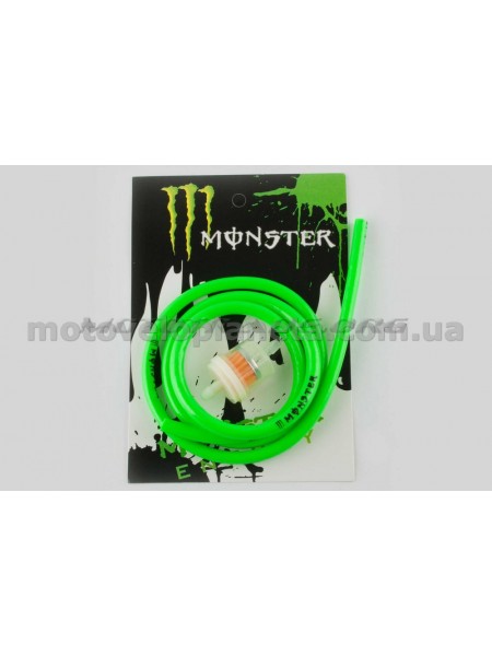 Шланг топливный Ø4mm, 1 метр (зеленый) MONSTER ENERGY (XJB), шт Шланг топливный Ø4mm, 1 метр (зеленый) MONSTER ENERGY (XJB), шт