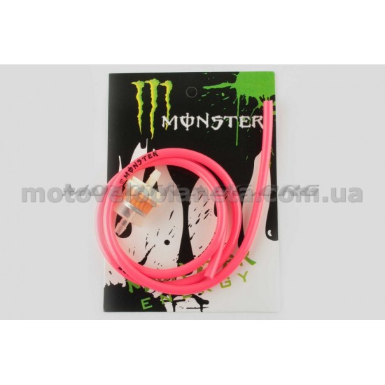 Шланг топливный   Ø4mm, 1 метр   (красный)   MONSTER ENERGY    (XJB), шт