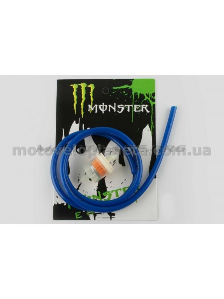 Шланг топливный Ø4mm, 1 метр (синий) MONSTER ENERGY (XJB), шт Шланг топливный Ø4mm, 1 метр (синий) MONSTER ENERGY (XJB), шт
