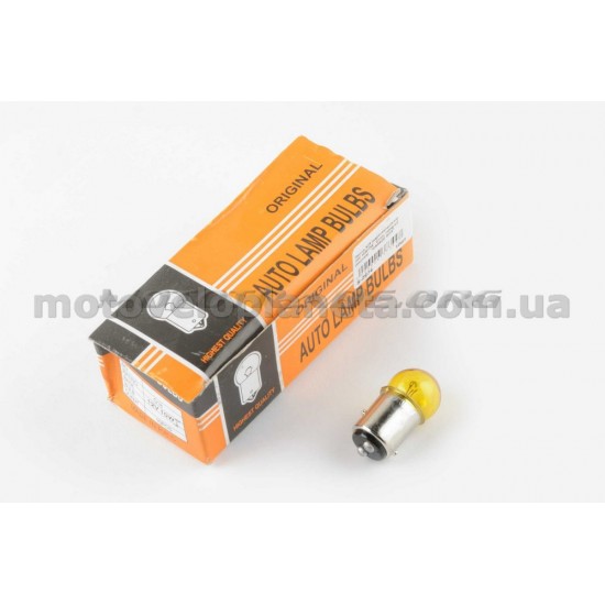Лампа S25 (двухконтактная)   12V 10W/5W   (стоп, габарит)   (желтая)   ORANGE BOX, шт
