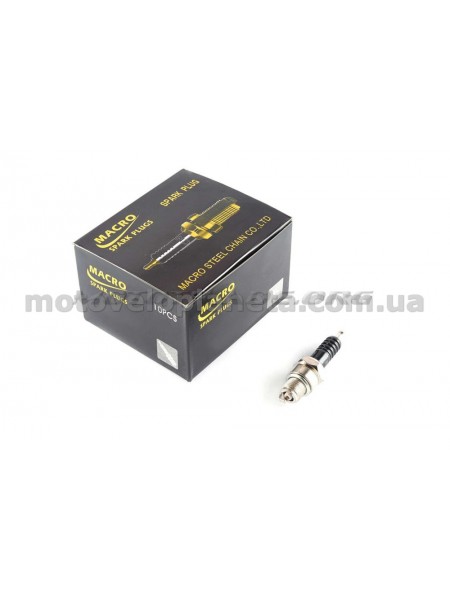 Свеча E6TC M14*1,25 12,7mm (2T скутеры 50-125сс) MACRO, шт Свеча E6TC M14*1,25 12,7mm (2T скутеры 50-125сс) MACRO, шт