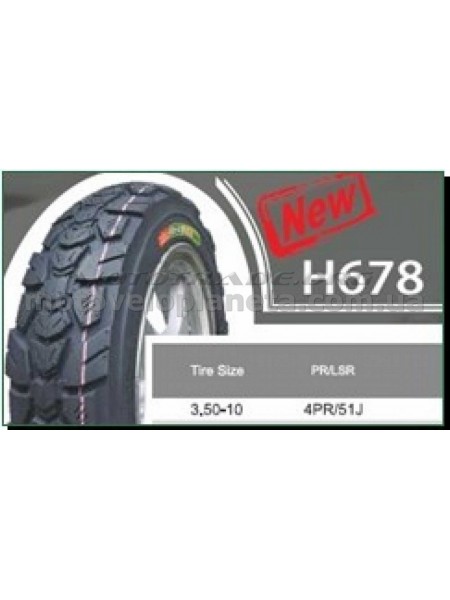 Мотошина 3,50 -10 TL (H-678 Chao Yang NEW, беcкамерная) LTK, шт Мотошина 3,50 -10 TL (H-678 Chao Yang NEW, беcкамерная) LTK, шт