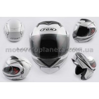 Шлем трансформер   (mod:J) (size:XL, белый c узором)   FGN, шт