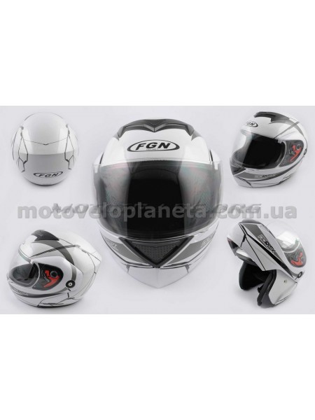 Шлем трансформер (mod:J) (size:XL, белый c узором) FGN, шт Шлем трансформер (mod:J) (size:XL, белый c узором) FGN, шт
