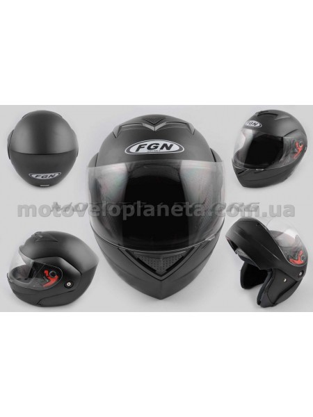 Шлем трансформер   (mod:J) (size:ХL, черный матовый с узором)    FGN, шт