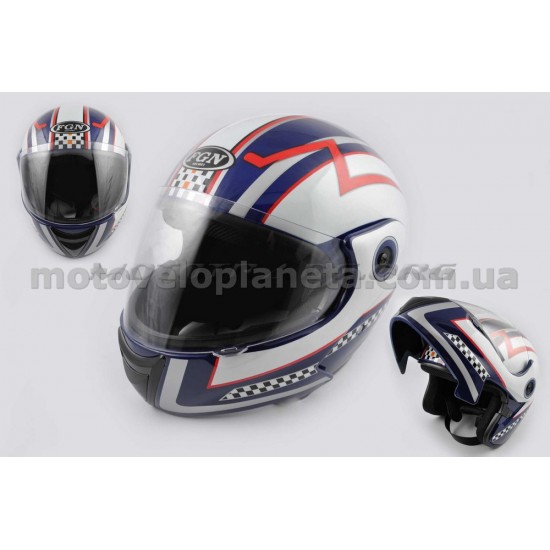 Шлем трансформер   (mod:RACE) (size:L,синий) Ш80   FGN, шт