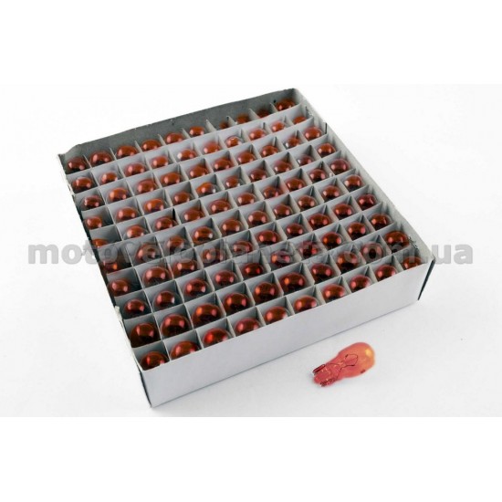 Лампа Т15 (безцокольная)   12V 10W   (поворот, желтая)   FL, шт